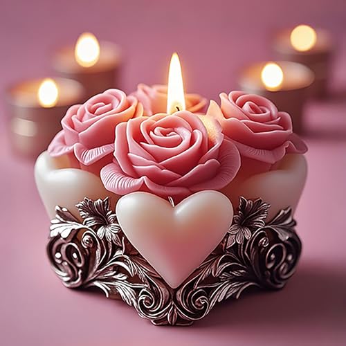 Rosenblüten-Herz-Sukkulenten-Zylinderform, Silikonform, Wellen-Spiralform, Kerzenform, Silikonharz-Gussformen für Kerzen, Harz und Seife, Bastelbedarf Rosenblüten-Herz-Sukkulenten-Zylinderform, Silikonform, Wellen-Spiralform, Kerzenform, Silikonharz-Gussformen für Kerzen, Harz und Seife, Bastelbedarf von EVERELAM