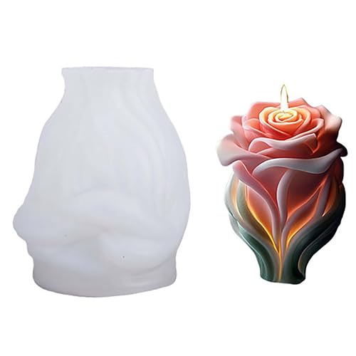 Rosenblüten Tulpen Sukkulenten Zylinderformen Silikon Wellenform Spirale Kerzenform – Silikonharz Gießformen für Kerzen, Harz & Seife Bastelbedarf von EVERELAM