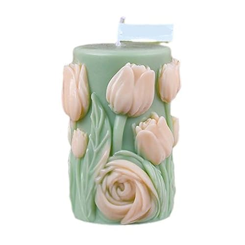 Silikonform mit 3D-Blume, Tulpen, Pfingstrosen, Zylinderform, Wellen-Spiralform, Kerzenform, Silikonharz, Gießformen für Kerzen, Harz und Seife Silikonform mit 3D-Blume, Tulpen, Pfingstrosen, Zylinderform, Wellen-Spiralform, Kerzenform, Silikonharz, Gießformen für Kerzen, Harz und Seife von EVERELAM