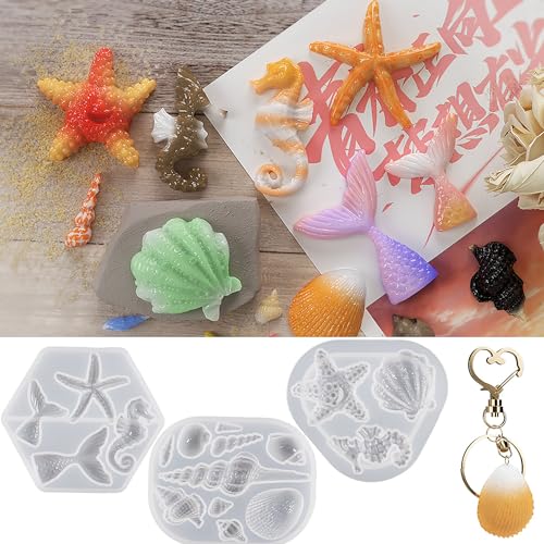 Tier- und Fischformen-Set – Muschel-, Ton- und Silikonformen für Harzgießen und Kerzenherstellung, 3 Stück Tier- und Fischformen-Set – Muschel-, Ton- und Silikonformen für Harzgießen und Kerzenherstellung, 3 Stück von EVERELAM