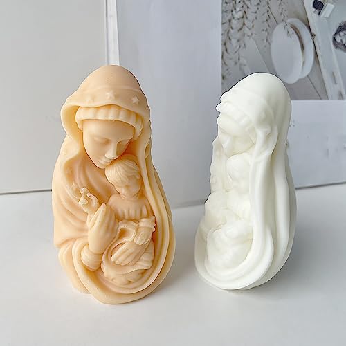 Weihnachtskrippen-Form Maria, Silikonwellenform, Spiralform, Kerzenform, Silikonharz, Gießformen für Kerzen, Harz und Seife, Bastelbedarf von EVERELAM