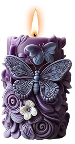 Zylinderform aus Silikon mit Schmetterlingsblumen, Wellenform, Kerzenform, Silikonharz, Gießformen für Kerzen, Harz und Seife Zylinderform aus Silikon mit Schmetterlingsblumen, Wellenform, Kerzenform, Silikonharz, Gießformen für Kerzen, Harz und Seife von EVERELAM