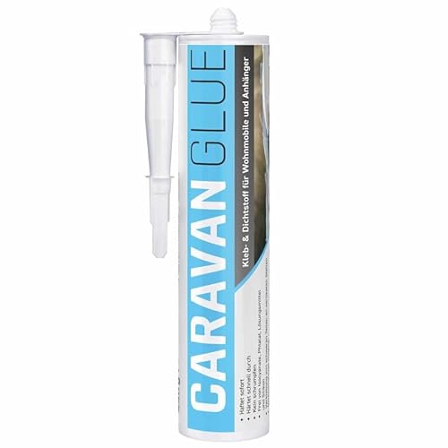 EVERGLUE Caravan Glue 1K MS Montagekleber UV-beständig 440g Kartusche MS-Polymer Kraftkleber extra stark elastischer Kleb-und Dichtstoff zum Kleben und Abdichten am Camper, Caravan, Wohnmobil von EVERGLUE