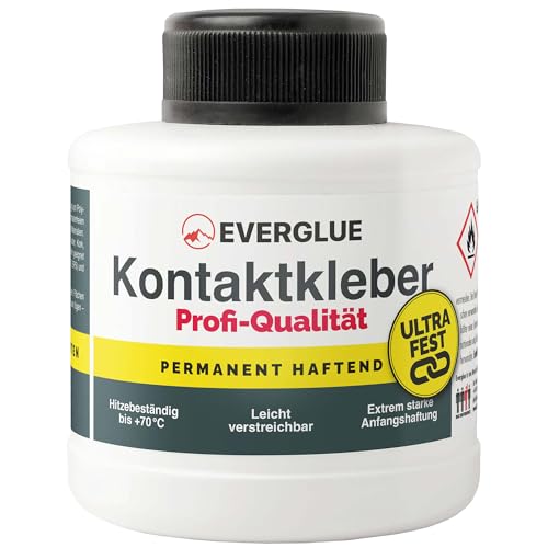 Everglue Kontaktkleber-Profi auf Lösemittelbasis bis +80°C temperaturbeständig elastisch wasserbeständig 250ml Pinseldose Everglue Kontaktkleber-Profi auf Lösemittelbasis bis +80°C temperaturbeständig elastisch wasserbeständig 250ml Pinseldose von EVERGLUE