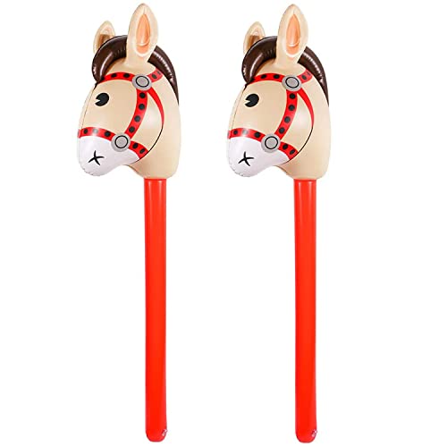 Evermarket Aufblasbarer Stockpferd, 94.4 cm, aufblasbarer Pferdestab, Luftballons, Pony-Stick für Weihnachten, Pferde, Geburtstagsparty, Dekoration, aufblasbares Pferde-Kostüm-Stäbchen, 2 Stück Evermarket Aufblasbarer Stockpferd, 94.4 cm, aufblasbarer Pferdestab, Luftballons, Pony-Stick für Weihnachten, Pferde, Geburtstagsparty, Dekoration, aufblasbares Pferde-Kostüm-Stäbchen, 2 Stück von EVERMARKET