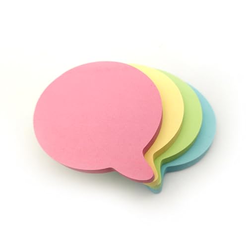 400 Haftnotizen – leuchtende Farben (76 x 76 mm) – Klebepads in Gelb, Rosa, Grün, Orange | Haftnotizen Set 4 Blöcke | Schreibwaren, Bürozubehör, Schulbedarf (Pastell | Sprechblase) von EVG