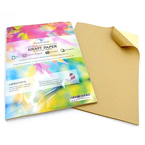 EVG 50 Blatt A4 matte selbstklebende Adressetiketten Kraft sticker paper | Kleberückseite Inkjet & Laser bedruckbares kraftpapier | bastelpapier für Schilder, Text & Bilddruck EVG 50 Blatt A4 matte selbstklebende Adressetiketten Kraft sticker paper | Kleberückseite Inkjet & Laser bedruckbares kraftpapier | bastelpapier für Schilder, Text & Bilddruck von EVG