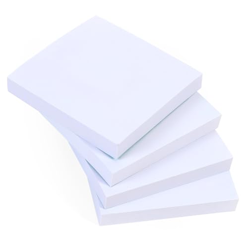 8 weiße (quadratische) Haftnotizen, 100 Blatt pro Block, 76 x 76 mm, sauberes und minimalistisches Design für Büro-Notizen, Lernnotizen und organisierte Erinnerungen von EVG