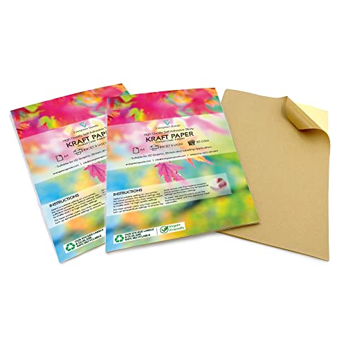Evergreen Goods 200 Blatt Kraftpapier, matt, A4, bedruckbare Aufkleberpapier-Etiketten, selbstklebendes Aufkleberpapier für Drucker, Tintenstrahl- und Laserdruck, für Cricut, Produkte, Boxen, Handwerk Evergreen Goods 200 Blatt Kraftpapier, matt, A4, bedruckbare Aufkleberpapier-Etiketten, selbstklebendes Aufkleberpapier für Drucker, Tintenstrahl- und Laserdruck, für Cricut, Produkte, Boxen, Handwerk von EVG