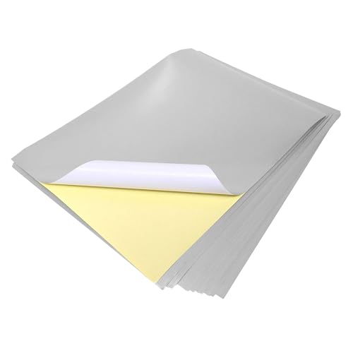 Evergreen Goods A4 10 Blatt Metallic Silber Laserbedruckbare selbstklebende Basteletiketten | klebriges Aufkleberpapier | individuelle Verpackung & Basteln | für Cricut & Silhouette Druck & DIY von EVG