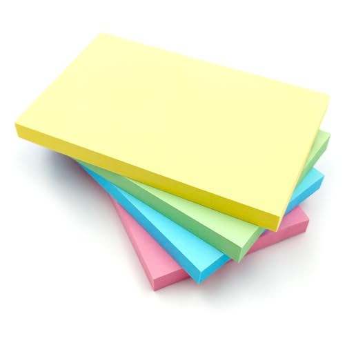 Rechteckige Haftnotizen, 127 x 76 mm, Pastellfarben, Gelb, Rosa, Grün, Blau, 100 Blatt pro Block, selbstklebende Notizen für Büro, Schule, Zuhause, 4 Blöcke Rechteckige Haftnotizen, 127 x 76 mm, Pastellfarben, Gelb, Rosa, Grün, Blau, 100 Blatt pro Block, selbstklebende Notizen für Büro, Schule, Zuhause, 4 Blöcke von EVG