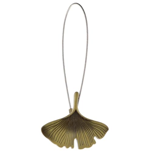 Magnetischer Vorhang-Raffhalter mit Ginkgo-Blatt aus Metall, elegantes Accessoire für Vorhänge und Vorhänge (einfacher Raffhalter, Bronzefarben) von EVIDECO