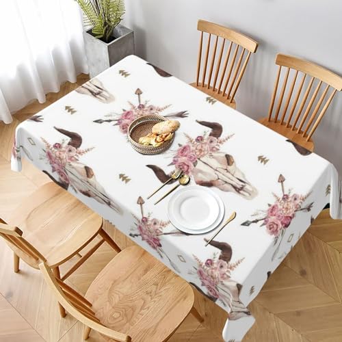 EVIUS Elegante Tischdecke, Motiv: Tribal Stier Totenkopf auf weißem Hintergrund, Küchentischdecke, Party-Tischdecke, rechteckige Tischwäsche, Esstischdecke, für Einweihungsfeiern, Hochzeiten oder EVIUS Elegante Tischdecke, Motiv: Tribal Stier Totenkopf auf weißem Hintergrund, Küchentischdecke, Party-Tischdecke, rechteckige Tischwäsche, Esstischdecke, für Einweihungsfeiern, Hochzeiten oder von EVIUS