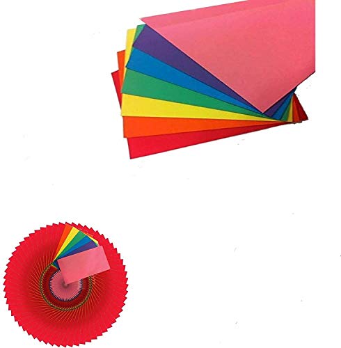 A4 Rainbow Paper Bright Rainbow Color-Papier (70 Blatt) 160 g/m² Leerlauf für Kunst & Basteln & Laserdruck von EVOKK