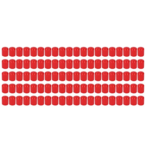 100 pcs flexible PVC -Runde Rot -Gewinde -Beschützer -Endkappe für Rohrverbindungen und Ventile (18mm) von EVTSCAN