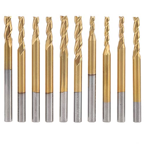 10pcs End Mill 3 -Flotze -Runde Rund -Shank -Fräser -CNC -Masching -Wolfram -Stahlwerkzeug für Holzbearbeitungsbegeisterte 10pcs End Mill 3 -Flotze -Runde Rund -Shank -Fräser -CNC -Masching -Wolfram -Stahlwerkzeug für Holzbearbeitungsbegeisterte von EVTSCAN