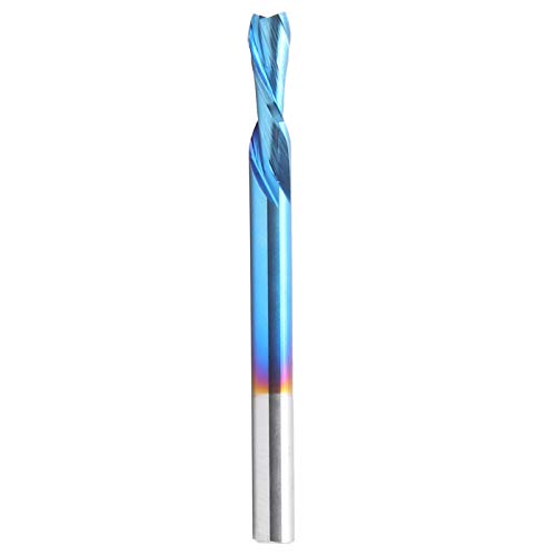 2 Flöte Mühlenschneider blau beschichtetes linkes Handelfrapenstahl Hardware 3.175x3.175x8x40 Geeignetes Gravur Bohrbräucherschnitten Hartholz Sperrholz Acryl -Kunststofffaserharz von EVTSCAN