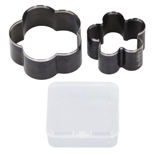 2pcs Leder Schnittstempel Set Blütenförmige manuelle Stanzlegungslegungsstahlhandwerkswerkzeuge 58 mm 46 mm Durchmesser von EVTSCAN