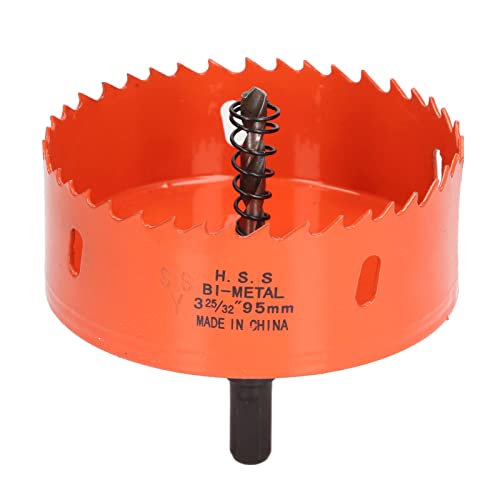 Bimetall-Lochsäge HSS Hochleistungs-Arbor für Cornhole-Bretter Holz PVC Metall Bohrmaschinenteile (3-25/32(95mm)) von EVTSCAN
