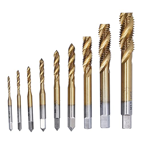 Spiralflöte -Hahn -Set Ti beschichtete HSS -Schraubengewinde -Klopf -Handwerkzeughardware 9 Größen M2 M12 Haltbarer Widerstand Spiralflöte -Hahn -Set Ti beschichtete HSS -Schraubengewinde -Klopf -Handwerkzeughardware 9 Größen M2 M12 Haltbarer Widerstand von EVTSCAN