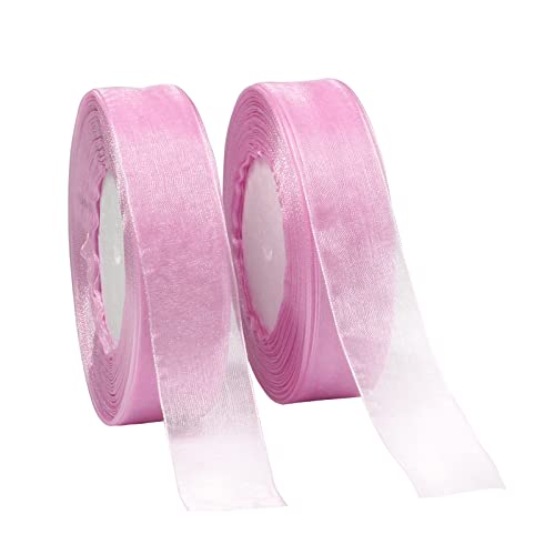 25mm Lavendel Organza Band für Geschenkverpackungen,90m Handwerk schiere Chiffon Band für Hochzeit, Geschenkverpackungen Urlaub Dekoration Schleife machen DIY Crafts von EVYIENEN