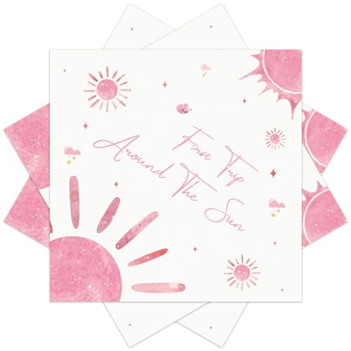 40 Stück Meerjungfrau Schuppen Party Servietten,33x33cm Meerjungfrau Geburtstag Party Einwegpapier Servietten für Mädchen Geburtstag Party Zubehör Dekoration (Rosa Sonne) von EVYIENEN