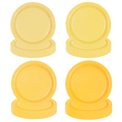 EVYIENEN 48 Stück Gelb Farbverlauf Pappteller, Partyteller Partyset Süße Party, 4 Designs Für Zum Weihnachten Geburtstag Hochzeiten Jubiläums EVYIENEN 48 Stück Gelb Farbverlauf Pappteller, Partyteller Partyset Süße Party, 4 Designs Für Zum Weihnachten Geburtstag Hochzeiten Jubiläums von EVYIENEN