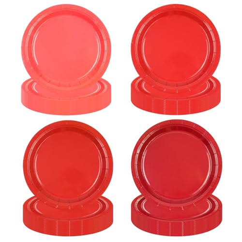 EVYIENEN 48 Stück Rote Farbverlauf Pappteller, Partyteller Partyset Süße Party, 4 Designs Für Zum Weihnachten Geburtstag Hochzeiten Jubiläums EVYIENEN 48 Stück Rote Farbverlauf Pappteller, Partyteller Partyset Süße Party, 4 Designs Für Zum Weihnachten Geburtstag Hochzeiten Jubiläums von EVYIENEN