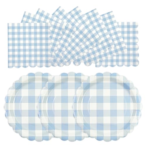 EVYIENEN 50 Stück Blau Fächerförmiger Pappteller und Servietten Set,25 x 17.8cm Dessertteller 25 x 16.5cm Servietten Party Einweg Set für Geburtstag Baby Dusche Party Supplies EVYIENEN 50 Stück Blau Fächerförmiger Pappteller und Servietten Set,25 x 17.8cm Dessertteller 25 x 16.5cm Servietten Party Einweg Set für Geburtstag Baby Dusche Party Supplies von EVYIENEN