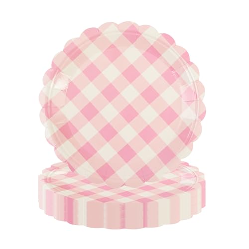 EVYIENEN 50 Stück Light Pink Fächerförmiger Pappteller,17,8 cm gestreifte Dessertteller für Kuchen Salat Obst Einweg dekorative Abendessen Dessert Servierplatten für Geburtstag Party Supplies EVYIENEN 50 Stück Light Pink Fächerförmiger Pappteller,17,8 cm gestreifte Dessertteller für Kuchen Salat Obst Einweg dekorative Abendessen Dessert Servierplatten für Geburtstag Party Supplies von EVYIENEN