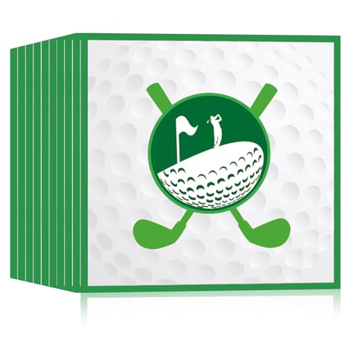 Golf-Servietten, Einweg-Cocktail-Servietten für Geburtstagsparty, Golf-Themenparty, 16,5 x 16,5 cm, 50 Stück Golf-Servietten, Einweg-Cocktail-Servietten für Geburtstagsparty, Golf-Themenparty, 16,5 x 16,5 cm, 50 Stück von EVYIENEN