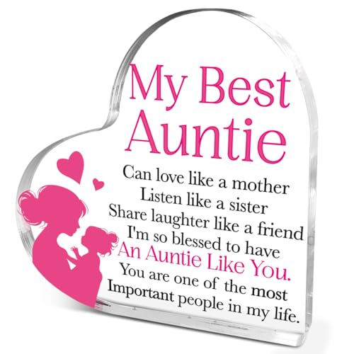 Herz-Acryl-Dekoration mit Aufschrift "My Best Auntie", Muttertagsgeschenk für Tante, Schreibtischdekoration, Geburtstagsgeschenk für Tante von Nichte, an meine Tante, Geschenkidee für Tante Herz-Acryl-Dekoration mit Aufschrift "My Best Auntie", Muttertagsgeschenk für Tante, Schreibtischdekoration, Geburtstagsgeschenk für Tante von Nichte, an meine Tante, Geschenkidee für Tante von EWDMOUK