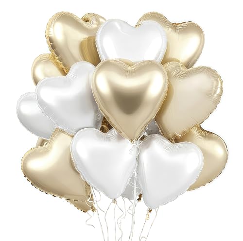 EWODEIEW Herz Folienballons, 18 Zoll Herz Helium Luftballons,Herzluftballons Beige Gold,Hochzeit Herzballons Herzform Folienluftballon, Herzluftballons Valentinstag Geburtstag Verlobung Muttertag EWODEIEW Herz Folienballons, 18 Zoll Herz Helium Luftballons,Herzluftballons Beige Gold,Hochzeit Herzballons Herzform Folienluftballon, Herzluftballons Valentinstag Geburtstag Verlobung Muttertag von EWODEIEW