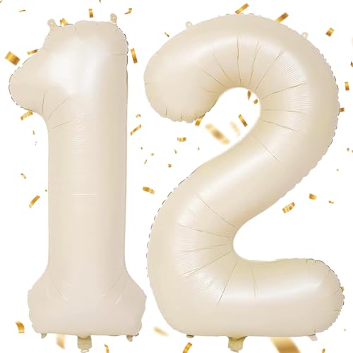EWODEIEW Luftballon Zahlen 12 Beige,40 Zoll Beige Luftballon 12,Sandweiß Zahlenballon 12 Helium Ballon Folienballon 12. Geburtstagsdeko for Mädchen Jungen Birthday Party Geburtstag Dekor EWODEIEW Luftballon Zahlen 12 Beige,40 Zoll Beige Luftballon 12,Sandweiß Zahlenballon 12 Helium Ballon Folienballon 12. Geburtstagsdeko for Mädchen Jungen Birthday Party Geburtstag Dekor von EWODEIEW