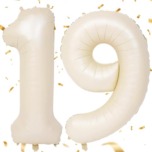 EWODEIEW Luftballon Zahlen 19 Beige,40 Zoll Beige Luftballon 19,Sandweiß Zahlenballon 19 Helium Ballon Folienballon 19. Geburtstagsdeko for Mädchen Jungen Birthday Party Geburtstag Dekor EWODEIEW Luftballon Zahlen 19 Beige,40 Zoll Beige Luftballon 19,Sandweiß Zahlenballon 19 Helium Ballon Folienballon 19. Geburtstagsdeko for Mädchen Jungen Birthday Party Geburtstag Dekor von EWODEIEW