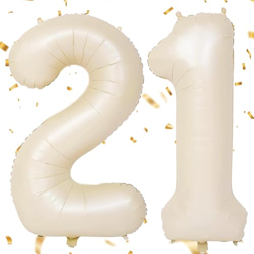 EWODEIEW Luftballon Zahlen 21 Beige,40 Zoll Beige Luftballon 21,Sandweiß Zahlenballon 21 Helium Ballon Folienballon 21. Geburtstagsdeko for Männer Frauen 21.Geburtstagsparty Jubiläum EWODEIEW Luftballon Zahlen 21 Beige,40 Zoll Beige Luftballon 21,Sandweiß Zahlenballon 21 Helium Ballon Folienballon 21. Geburtstagsdeko for Männer Frauen 21.Geburtstagsparty Jubiläum von EWODEIEW