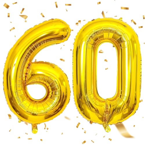 EWODEIEW Luftballon Zahlen 60 Gold,40 Zoll Luftballon 60 Gold Zahlenballon 60 Helium Ballon Folienballon 60. Geburtstagsdeko for Männer Frauen 60.Geburtstagsparty Jubiläum EWODEIEW Luftballon Zahlen 60 Gold,40 Zoll Luftballon 60 Gold Zahlenballon 60 Helium Ballon Folienballon 60. Geburtstagsdeko for Männer Frauen 60.Geburtstagsparty Jubiläum von EWODEIEW