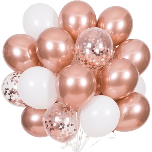 EWODEIEW Luftballons Rosegold Weiß 60 Stück,12 Zoll Helium Latex Ballons Rosegold Konfetti Luftballons Rosegold Metallic Ballon Set für Mädchen Frauen Geburtstag Hochzeit Verlobung Party Deko EWODEIEW Luftballons Rosegold Weiß 60 Stück,12 Zoll Helium Latex Ballons Rosegold Konfetti Luftballons Rosegold Metallic Ballon Set für Mädchen Frauen Geburtstag Hochzeit Verlobung Party Deko von EWODEIEW