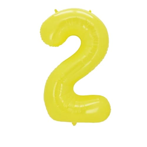 EWODEIEW Zahlen Luftballon 2 Gelb,40 Zoll Luftballon Zahlen 2 Folien Ballon,Luftballon 2. Geburtstagsdeko Mädchen Riesen Folienballon 2. for Mädchen Jungen Birthday Party Geburtstag Dekor von EWODEIEW