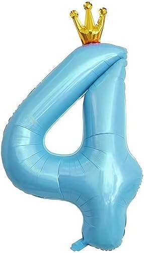 EWODEIEW Zahlen Luftballon 4 Blau Krone,40 Zoll Luftballon Zahlen 4 Folien Ballon,Luftballon 4. Geburtstagsdeko Mädchen Riesen Folienballon 4. for Mädchen Jungen Birthday Party Geburtstag Dekor EWODEIEW Zahlen Luftballon 4 Blau Krone,40 Zoll Luftballon Zahlen 4 Folien Ballon,Luftballon 4. Geburtstagsdeko Mädchen Riesen Folienballon 4. for Mädchen Jungen Birthday Party Geburtstag Dekor von EWODEIEW