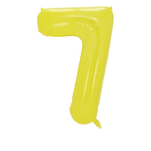 EWODEIEW Zahlen Luftballon 7 Gelb,40 Zoll Luftballon Zahlen 7 Folien Ballon,Luftballon 7. Geburtstagsdeko Mädchen Riesen Folienballon 7. for Mädchen Jungen Birthday Party Geburtstag Dekor von EWODEIEW