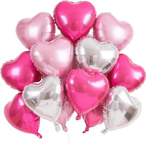 Herz Folienballons, 18 Zoll Herz Helium Luftballons,Herzluftballons Rot Silber Rosa,Hochzeit Herzballons Herzform Folienluftballon, Herzluftballons Valentinstag Geburtstag Verlobung Muttertag Herz Folienballons, 18 Zoll Herz Helium Luftballons,Herzluftballons Rot Silber Rosa,Hochzeit Herzballons Herzform Folienluftballon, Herzluftballons Valentinstag Geburtstag Verlobung Muttertag von EWODEIEW
