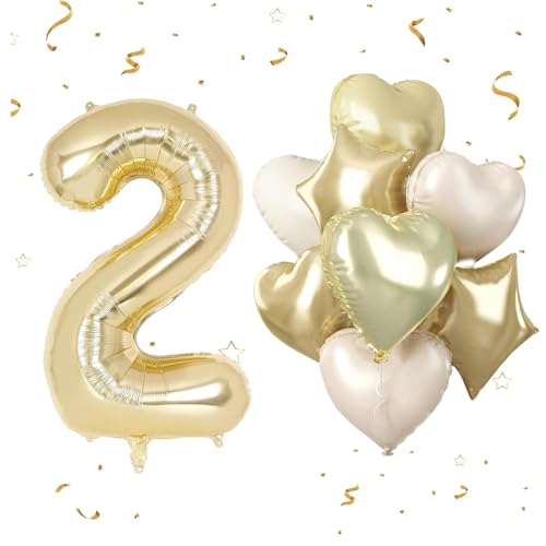 Luftballon 2. Geburtstag,Gold Geburtstagsdeko 2 Jahr mit Riesen folienballon 2 Cream Gold Herz Stern Folienballons für 2. Geburtstag Junge Mädchen Geburtstagdeko Party Luftballon 2. Geburtstag,Gold Geburtstagsdeko 2 Jahr mit Riesen folienballon 2 Cream Gold Herz Stern Folienballons für 2. Geburtstag Junge Mädchen Geburtstagdeko Party von EWODEIEW