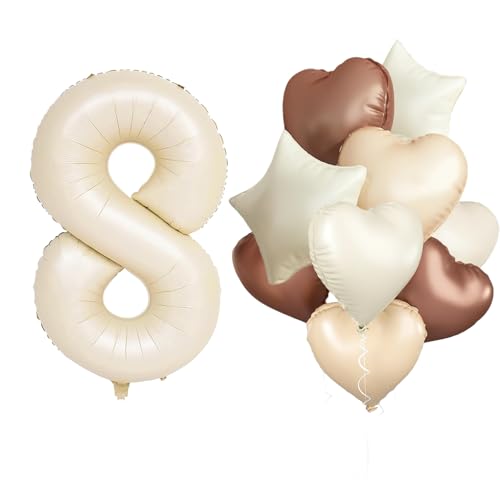 Luftballon 8. Geburtstag,Beige Geburtstagsdeko 8 Jahr mit Riesen folienballon 8 Cream Aprikose Braun Herz Stern Folienballons für 8. Geburtstag Junge Mädchen Geburtstagdeko Party Luftballon 8. Geburtstag,Beige Geburtstagsdeko 8 Jahr mit Riesen folienballon 8 Cream Aprikose Braun Herz Stern Folienballons für 8. Geburtstag Junge Mädchen Geburtstagdeko Party von EWODEIEW