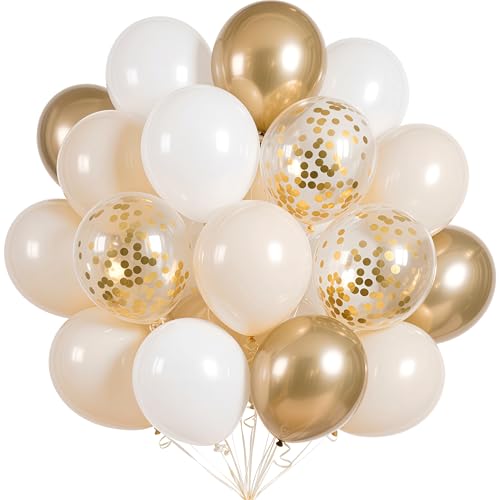 Luftballons Beige Gold, 60 Stück Beige Weiß Gold Latexballons mit Gold Konfetti Ballons,Beige Gold Luftballons für Geburtstag, Hochzeit, Babyparty Deko, Baby Shower, Verlobungsdeko, Brautparty Luftballons Beige Gold, 60 Stück Beige Weiß Gold Latexballons mit Gold Konfetti Ballons,Beige Gold Luftballons für Geburtstag, Hochzeit, Babyparty Deko, Baby Shower, Verlobungsdeko, Brautparty von EWODEIEW
