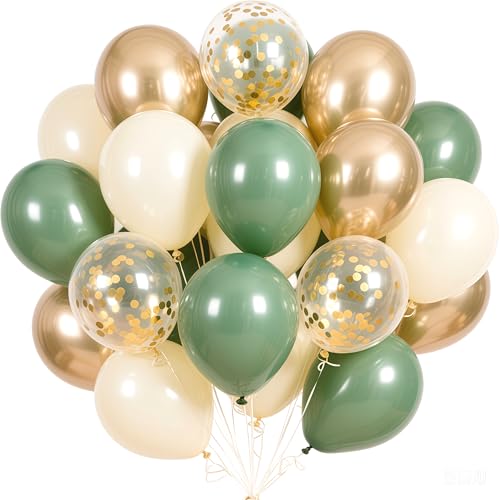 Luftballons Grün Gold,60 Stück Luftballons Salbeigrün Weiß, Luftballons Eukalyptus Grün, Luftballons Geburtstag Grün Weiß Gold Konfetti Latex Ballons für Geburtstag, Hochzeit, Babyparty Dekoration Luftballons Grün Gold,60 Stück Luftballons Salbeigrün Weiß, Luftballons Eukalyptus Grün, Luftballons Geburtstag Grün Weiß Gold Konfetti Latex Ballons für Geburtstag, Hochzeit, Babyparty Dekoration von EWODEIEW