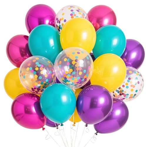 Luftballons Lila Rosa Blau, 60 Stück Ballons Bunt Blau Lila Gelb, Lila Metallic Luftballons Latex Ballons Konfetti Ballon für Baby Shower Mädchen Geburtstag Hochzeit Frauen Meerjungfrau Party Luftballons Lila Rosa Blau, 60 Stück Ballons Bunt Blau Lila Gelb, Lila Metallic Luftballons Latex Ballons Konfetti Ballon für Baby Shower Mädchen Geburtstag Hochzeit Frauen Meerjungfrau Party von EWODEIEW