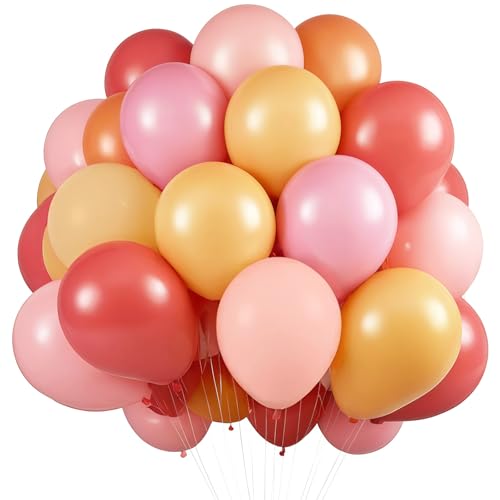 Luftballons Orange Rosa, 60 Stück 12 Zoll Helium Ballons für Mädchen Geburtstagsfeiern, Senfgelb, Vintage-Rosenrot, Maca-Orange, Hellrosenrot Ballons für Boho-Babyparty, Hochzeit, Brautparty, Party Luftballons Orange Rosa, 60 Stück 12 Zoll Helium Ballons für Mädchen Geburtstagsfeiern, Senfgelb, Vintage-Rosenrot, Maca-Orange, Hellrosenrot Ballons für Boho-Babyparty, Hochzeit, Brautparty, Party von EWODEIEW