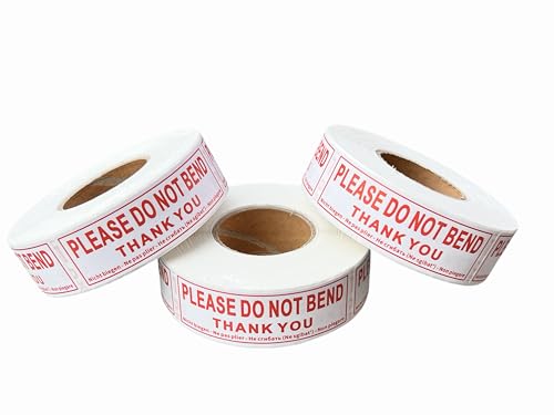 1.500 Paket-Warnetiketten, Größe 25 mm x 76 mm, 500 Stück auf jeder Rolle, stark selbstklebende Aufkleber, 3 Rollen von EWS PRODUCTS