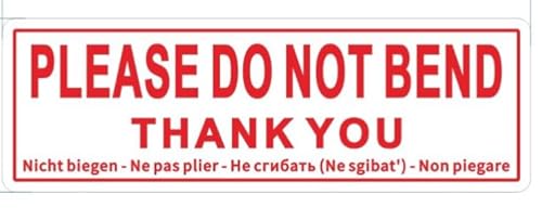 Paket-Warnaufkleber, Aufschrift "Please Do Not Bend", Größe 25 x 76 mm, stark haftende Aufkleber, 100 Stück von EWS PRODUCTS